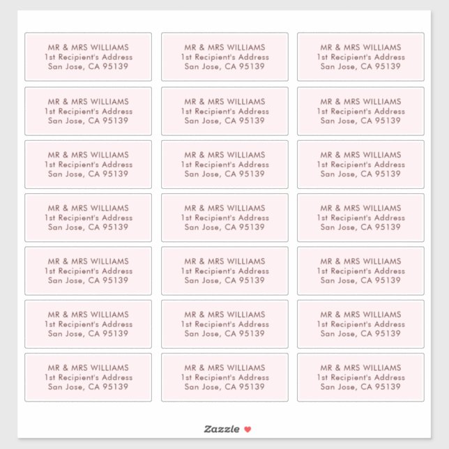 Etiqueta Clássica de Endereços de Convidado de Cas (Folha)