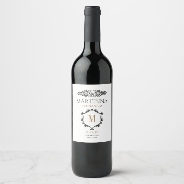 Etiqueta Clássica de Vinho Branco (Frente)