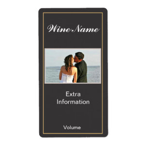 Etiqueta Clássica de Vinho Preto