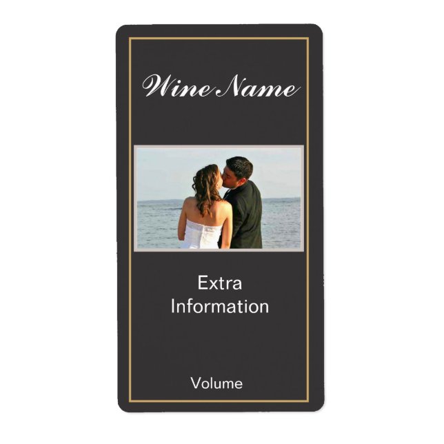 Etiqueta Clássica de Vinho Preto (Frente)