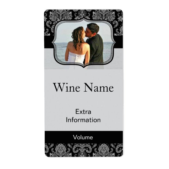 Etiqueta Clássica De Vinho Preto Com Beijos (Frente)