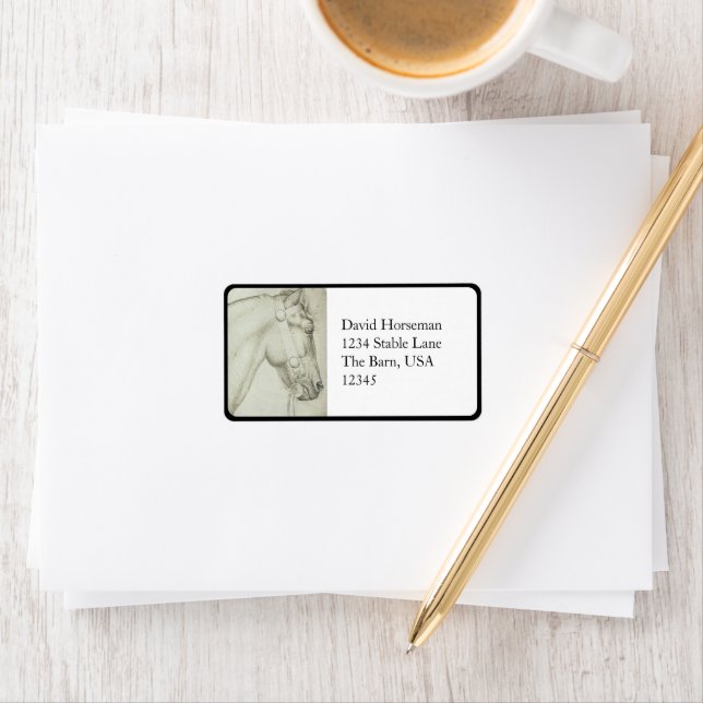 Etiqueta Classical Horse Head – Renaissance Pencil Drawing (Insitu)