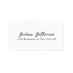 Etiqueta Classical Professional Creative Plain Black White