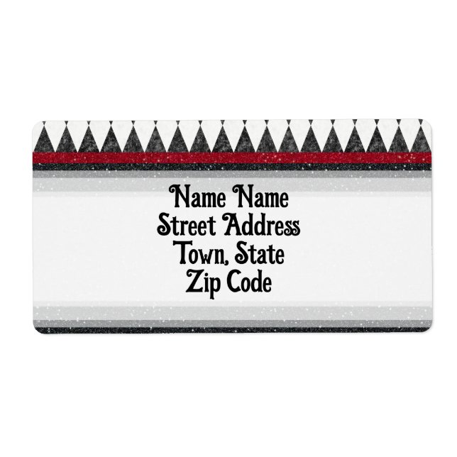 Etiqueta Clássico Black White Harlequin Diamond Argyle (Frente)