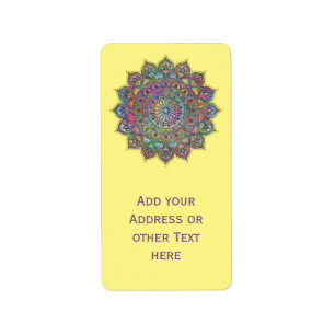 Etiqueta Clássico Colorosamente Mandala Índia Estilo 1