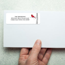 Etiqueta Clássico de Aquarela Simples Cardeal Vermelho de i