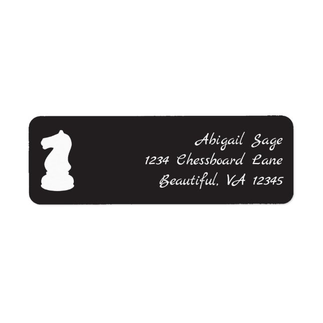 Etiqueta Clássico de Peças de Xadrez Pretas e Brancas (Frente)