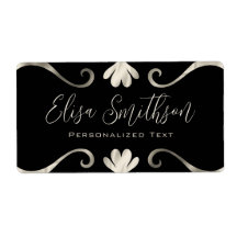 Clássico Elegante Lúpulo Feminino Negro e Prata