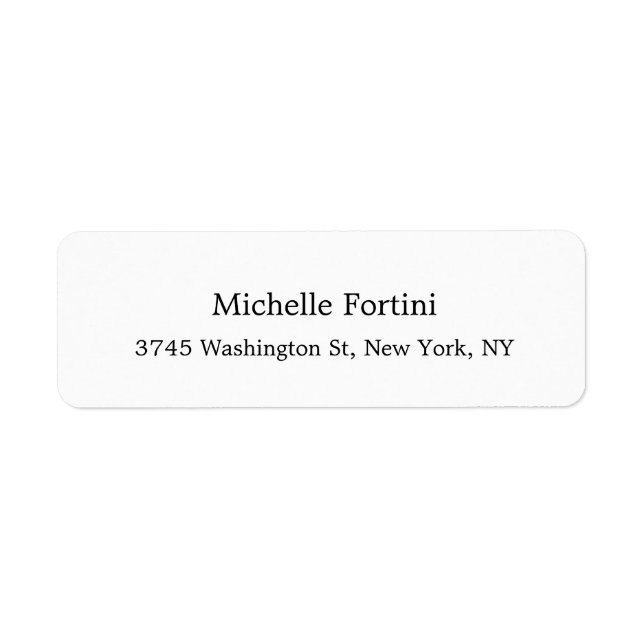 Etiqueta Clássico Elegante Mínimo Branco Simples (Frente)