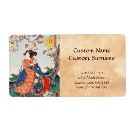 Etiqueta Clássico ukiyo-e japonês vintage geisha Utagawa