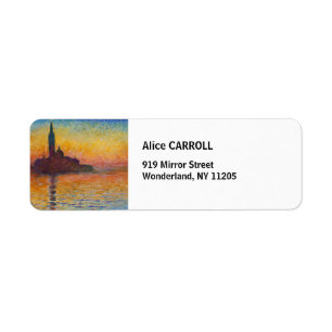 Etiqueta Claude Monet - San Giorgio Maggiore em Dusk