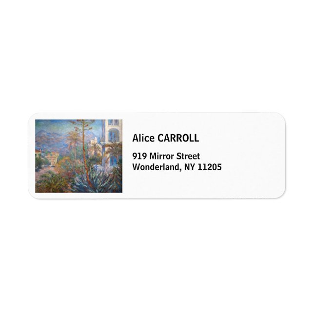 Etiqueta Claude Monet - Villas em Bordighera (Frente)
