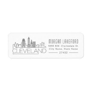 Etiqueta Cleveland Stylized Skyline  