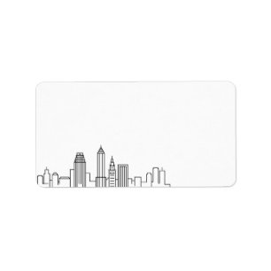 Etiqueta Cleveland Stylized Skyline   Rótulo do Vazio