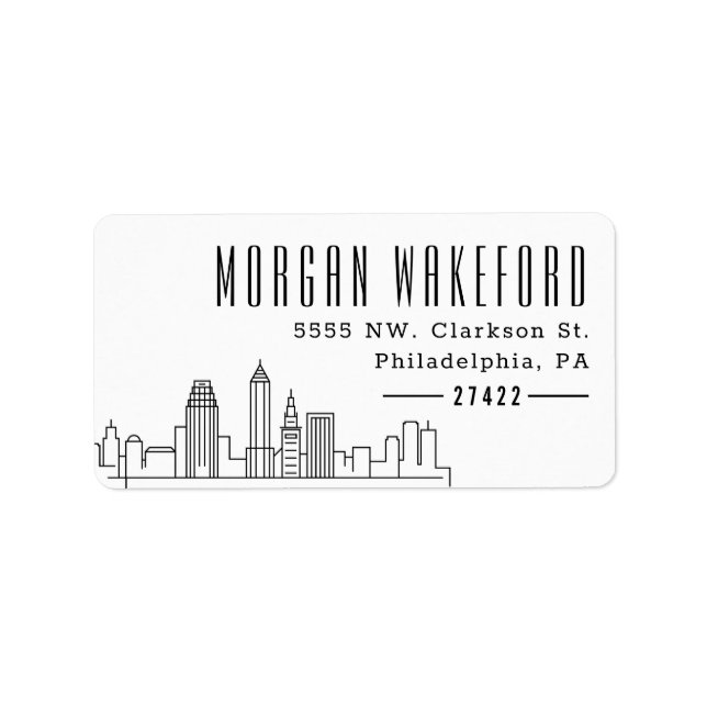 Etiqueta Cleveland Stylizou Skyline Large  (Frente)