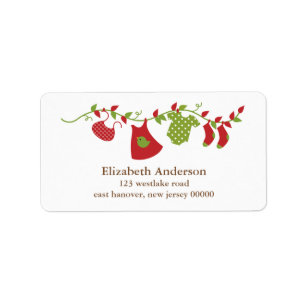 Etiqueta Clothesline do bebê do inverno