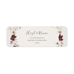 Etiqueta Cobre Burgundy   Endereço de devolução bege