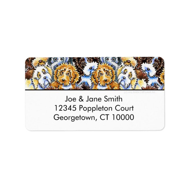 Etiqueta Cockapoo - Pacote de Cachorro Branco (Frente)