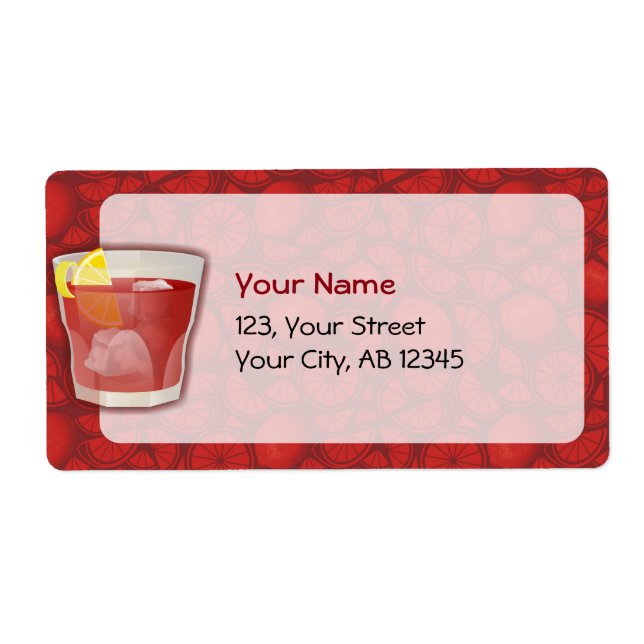 Etiqueta cocktail americano (Frente)