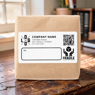 Etiqueta Código QR de Logotipo Empresarial Personalizado Av