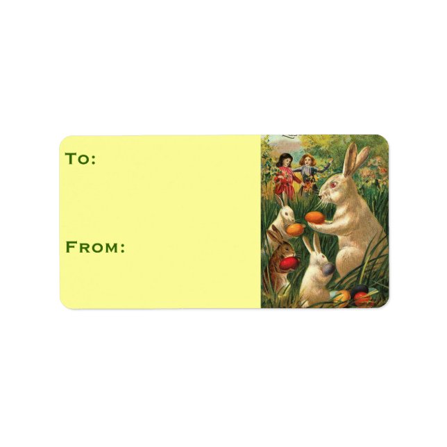 Etiqueta Coelhinhos de Páscoa com Ovos (Frente)