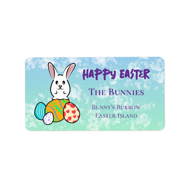 Etiqueta Coelho páscoa em Ovos de Páscoa (Frente)