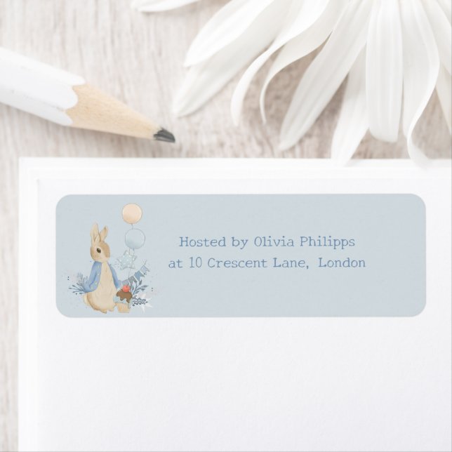 Etiqueta Coelho Peter Chá de fraldas é um menino (Insitu)