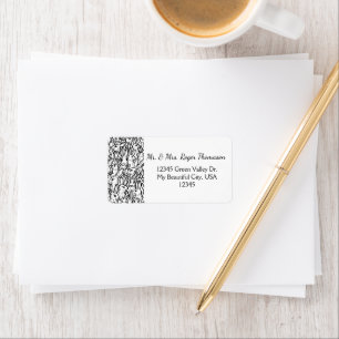 Etiqueta Coelho Preto e Branco Desenho personalizado modern