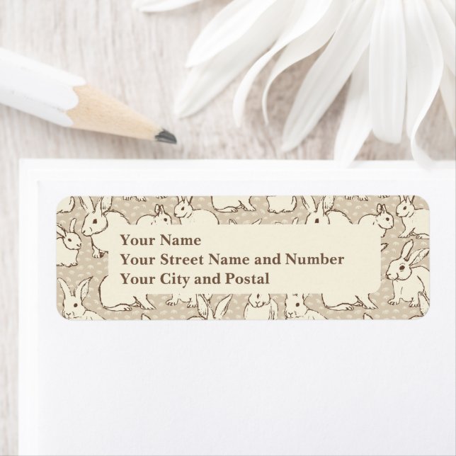 Etiqueta Coelhos coelhos fofinhos Bonanza - páscoa padrão. (Insitu)