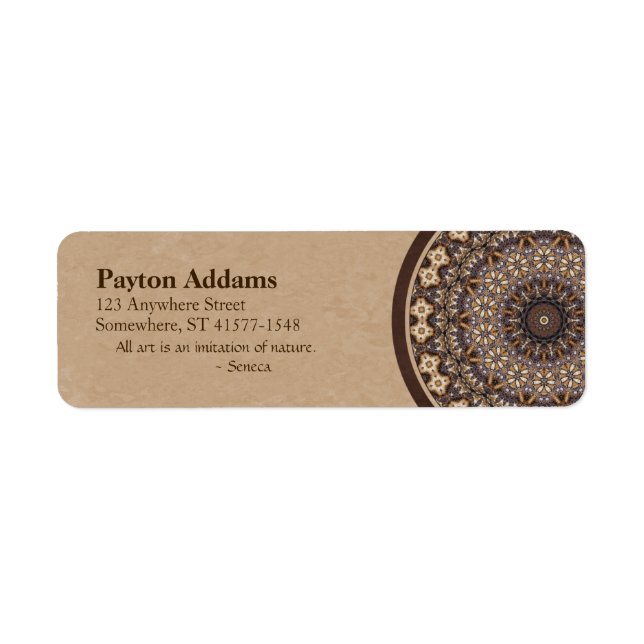Etiqueta Coffee Colors Abstrato Mandala (Frente)