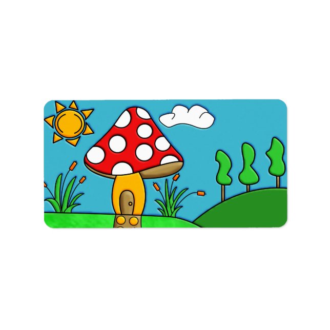 Etiqueta cogumelo vermelho (Frente)