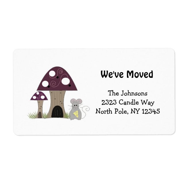 Etiqueta Cogumelos Novo Endereço Residencial (Frente)