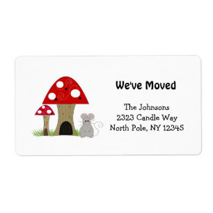 Etiqueta Cogumelos Novo Endereço Residencial