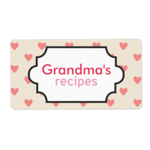 Etiqueta Coleção da receita dos corações