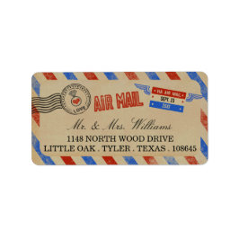 Etiqueta Coleção de Casamentos do Vintage Airmail