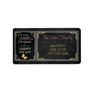 Etiqueta Coleção de Natal de Quadro Chalkboard