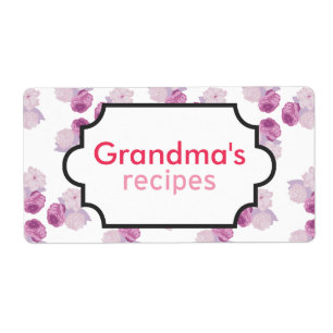 Etiqueta Coleção roxa da receita da flor