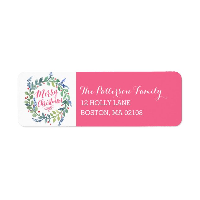 Etiqueta Coleção Wreath de Aquarela (Frente)