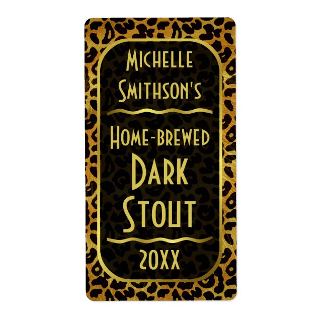 Etiqueta Colheita de Impressão de Peles-Leopardo Personaliz (Frente)