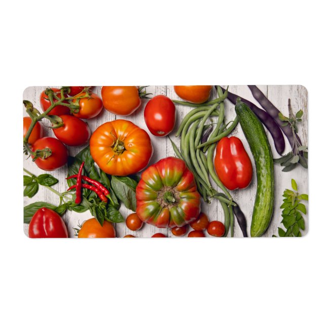 Etiqueta Colheita de legumes e plantas aromáticas (Frente)