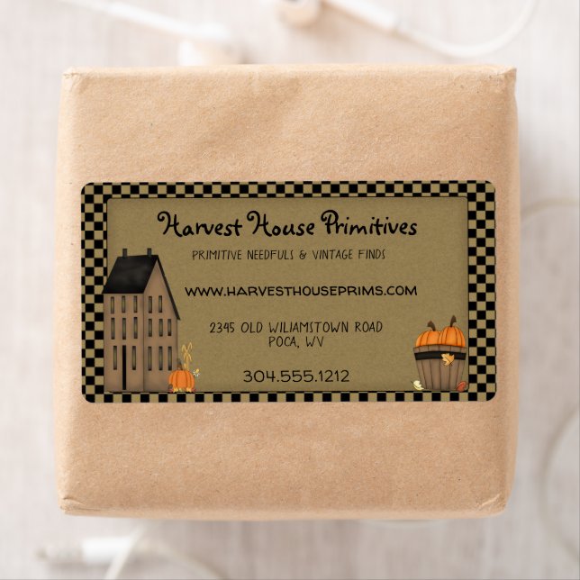 Etiqueta Colheita Primitiva Personalizado Rústico País (Insitu)