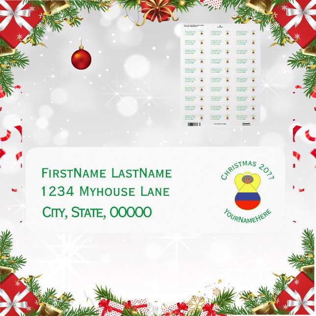 Etiqueta Colombiana Abuelita Angel para o Natal (Criador carregado)