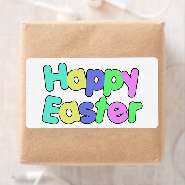 Etiqueta Colorful Text Happy Easter   (Insitu)