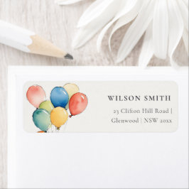 Etiqueta Colorida Amarelo Verde Balões Vermelhos Coloridos