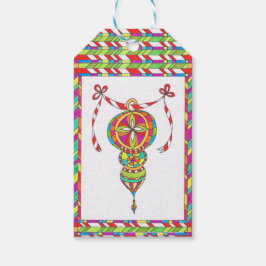 Etiqueta Colorida do Presente Ornário por Leslie C
