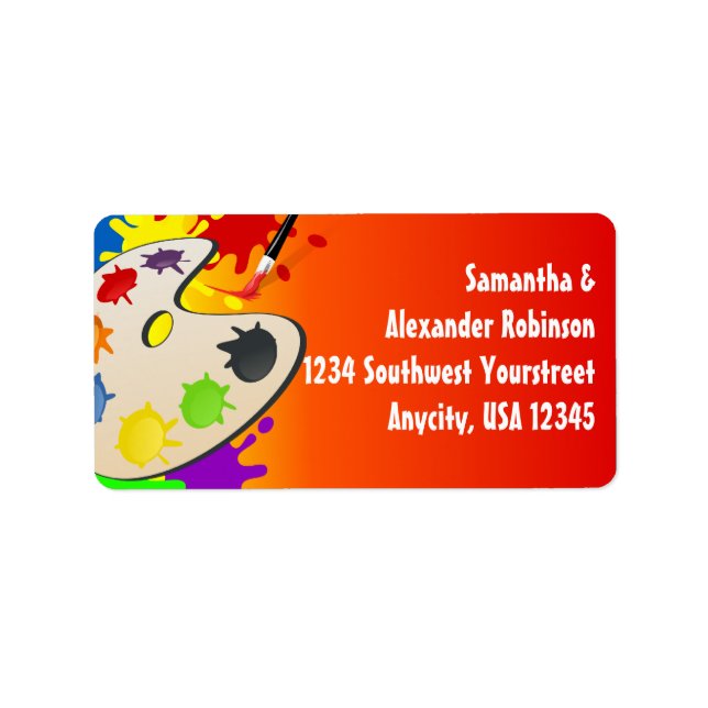 Etiqueta Colorida Palate Art Party (Frente)