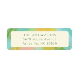 Etiqueta Colorido Chuveiro de Noiva Abstrato Boho Aquarela