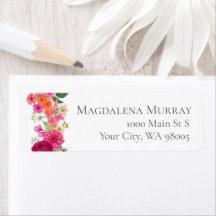 Colorido Rosa e Laranja Ousado Jardim Floral Elega