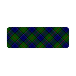 Etiqueta Colquhoun tartan xadrez verde azul