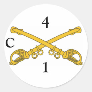 Etiqueta com 4cav insígnias, 4, 1, C